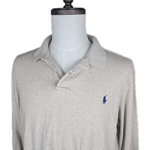 Polo Ralph Lauren Sweater Pullover Quarter Button Mens XL Cream